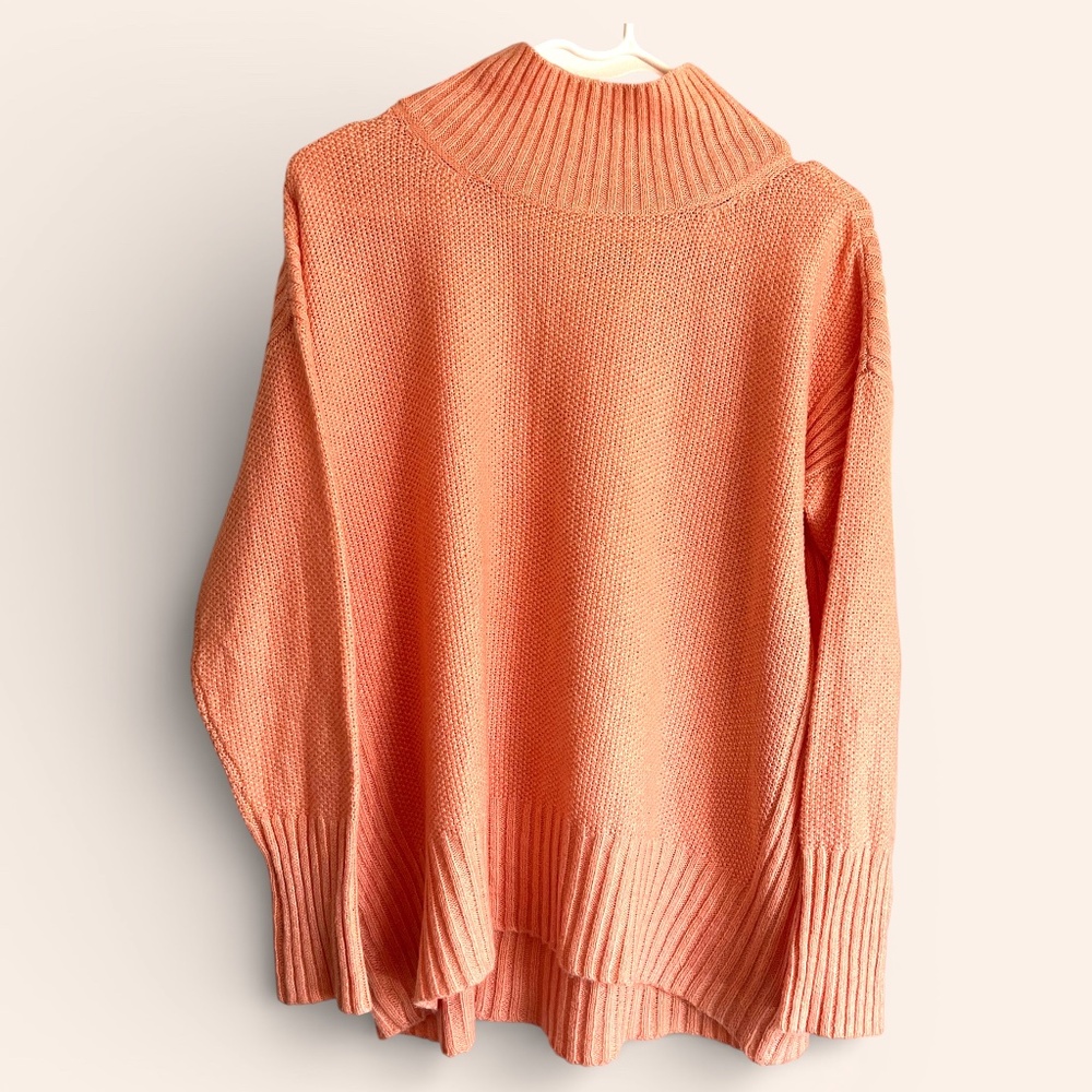 Anthropologie Angel of the North Mock Turtleneck Peach Sweater Size S
